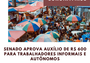 Senado aprova auxílio de R$ 600 para trabalhadores informais e autônomos